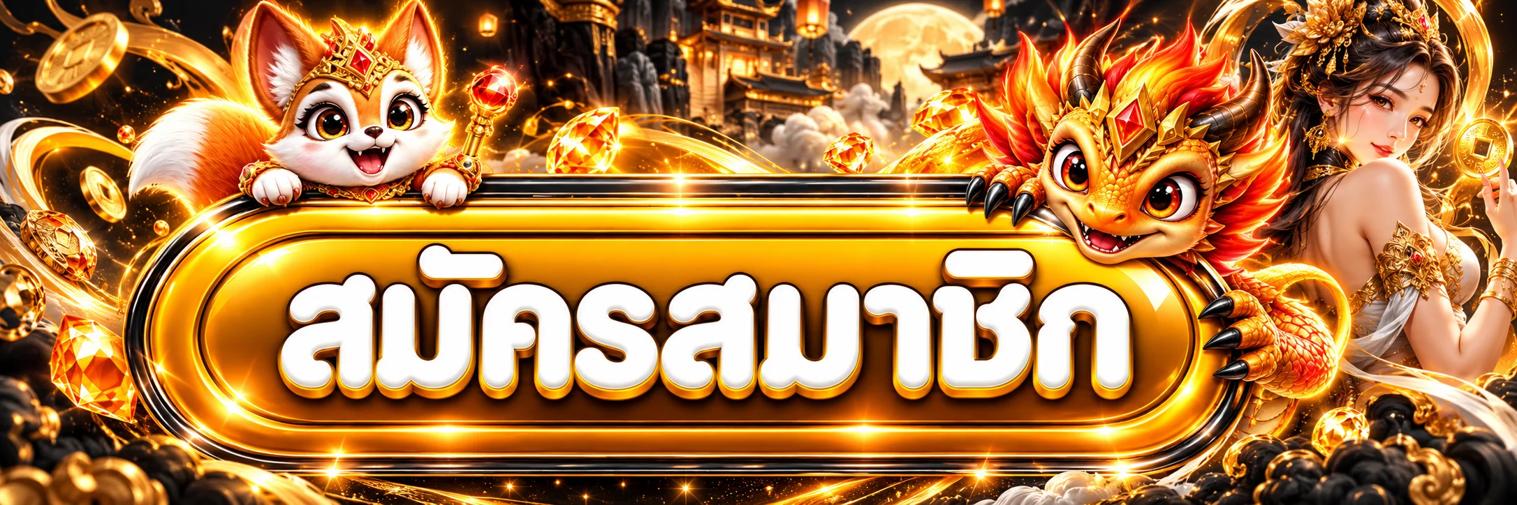 ปุ่มสมัครสมาชิก HARLEM789 พร้อมมาสคอตเกม